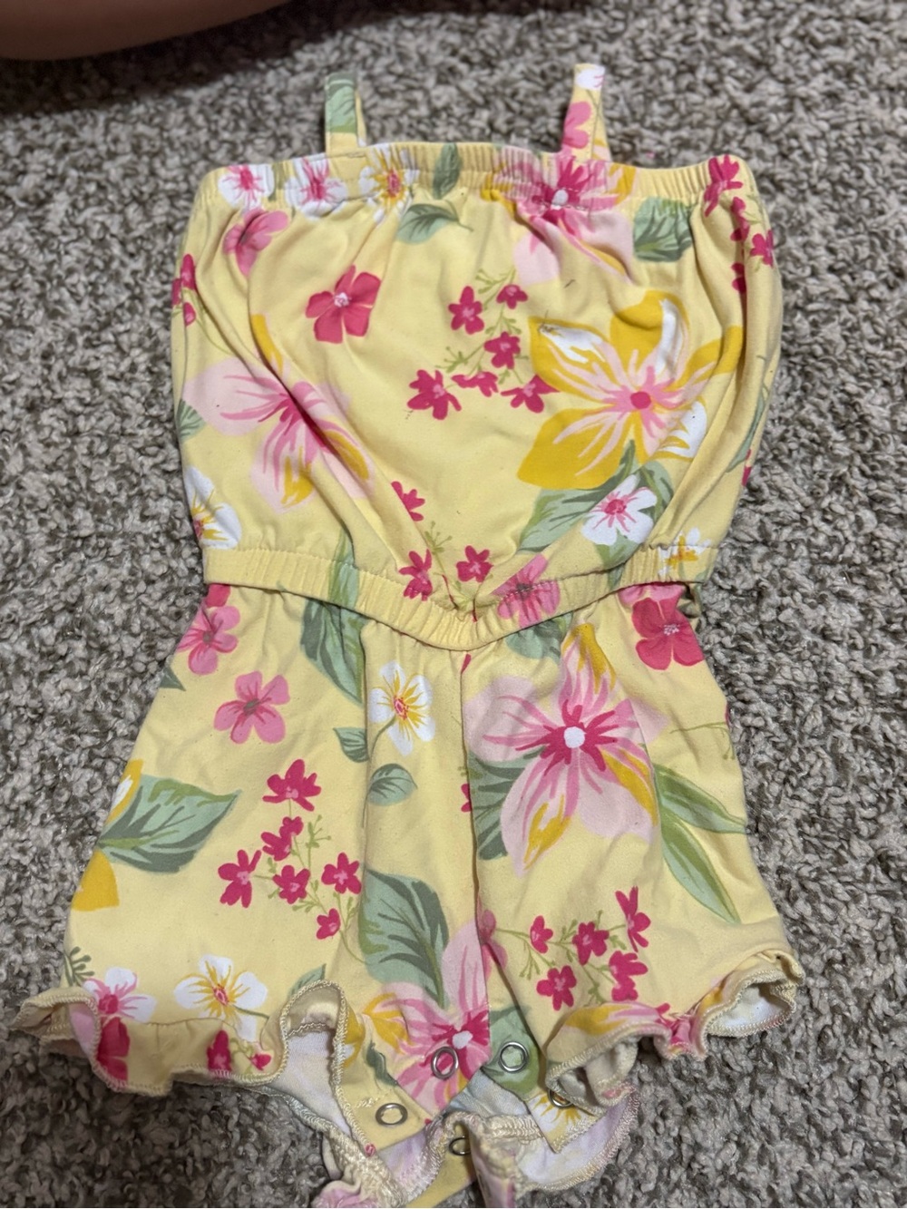 Forever 21 Yellow Floral Girls' One-Piece Footie